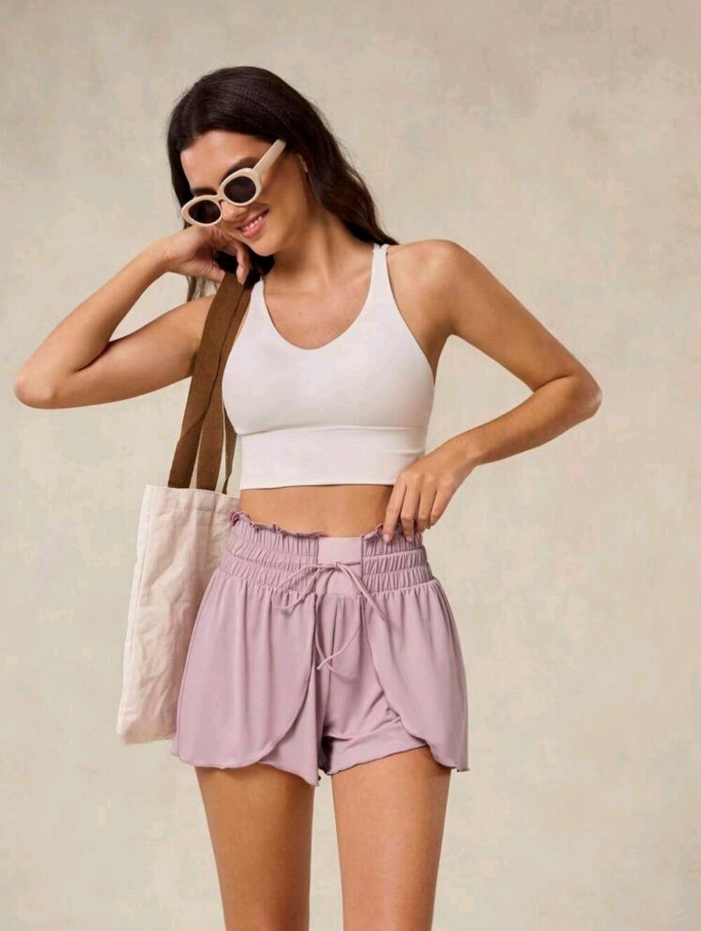 Blush Pink Tulip Active Shorts
